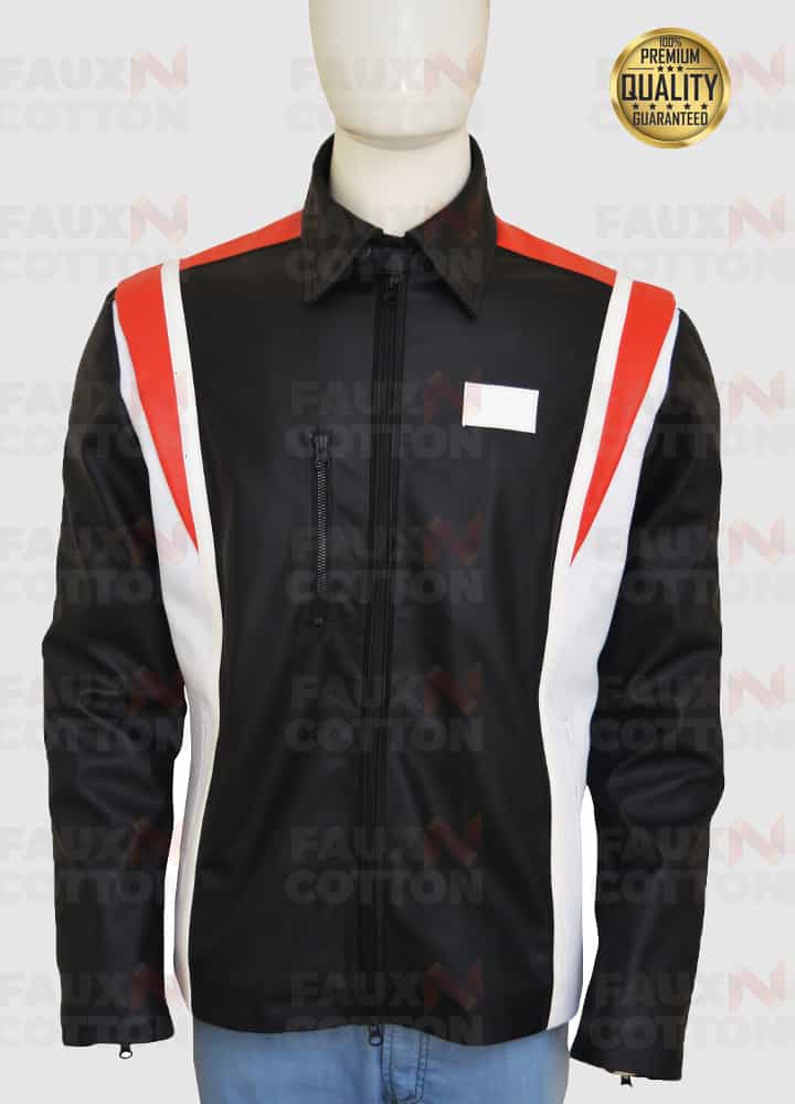 HUGH JACKMAN EDDIE THE EAGLE LEATHER JACKET